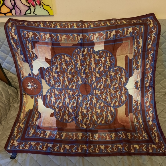 Brook Brothers deer print square scarf big size $100 - Picture 7 of 7